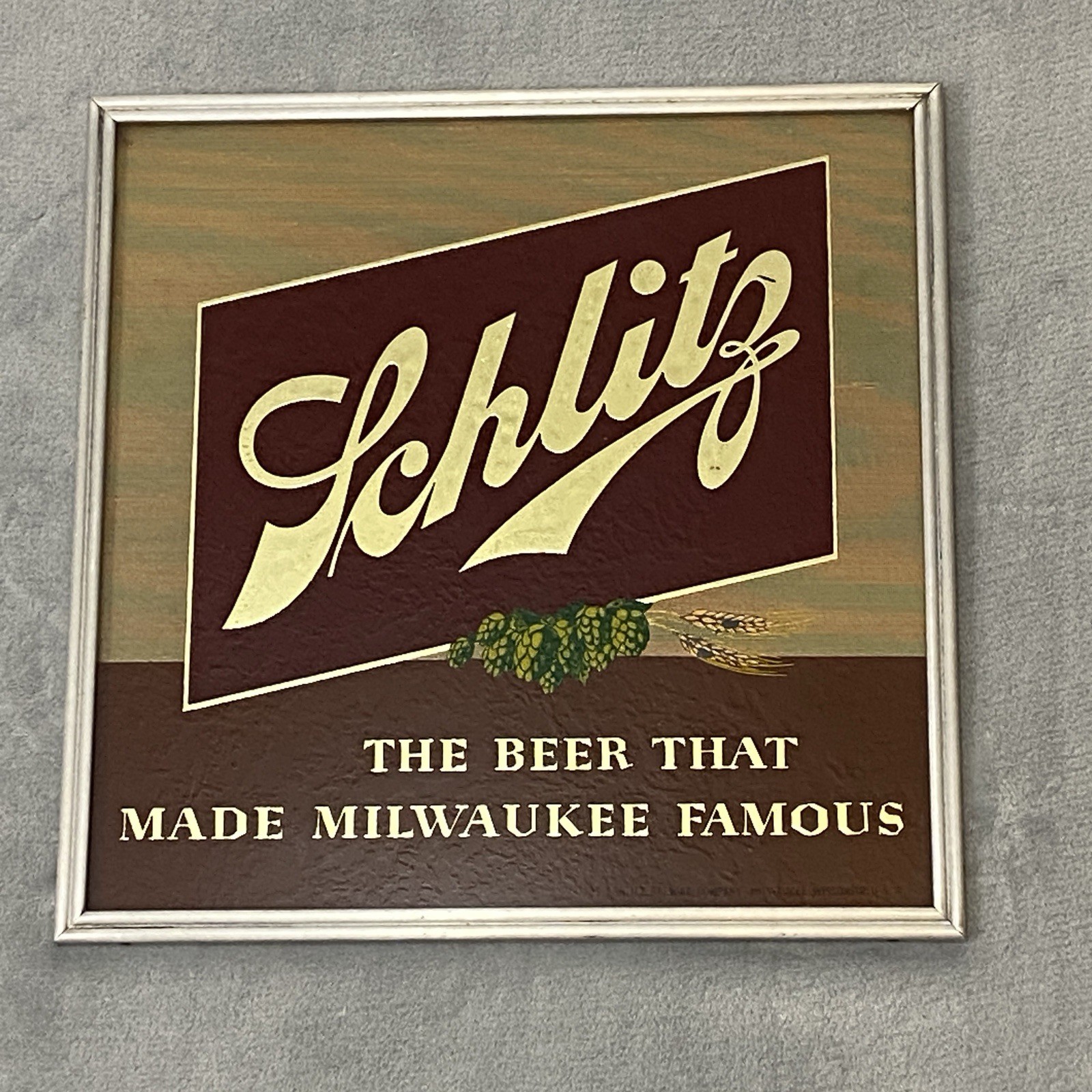 Pristine Vintage 1950's Jos. SCHLITZ Reverse Painted Glass Beer Advertising Sign Pristine Vintage 1950's Jos. SCHLITZ Reverse Painted Glass Beer Advertising Sign