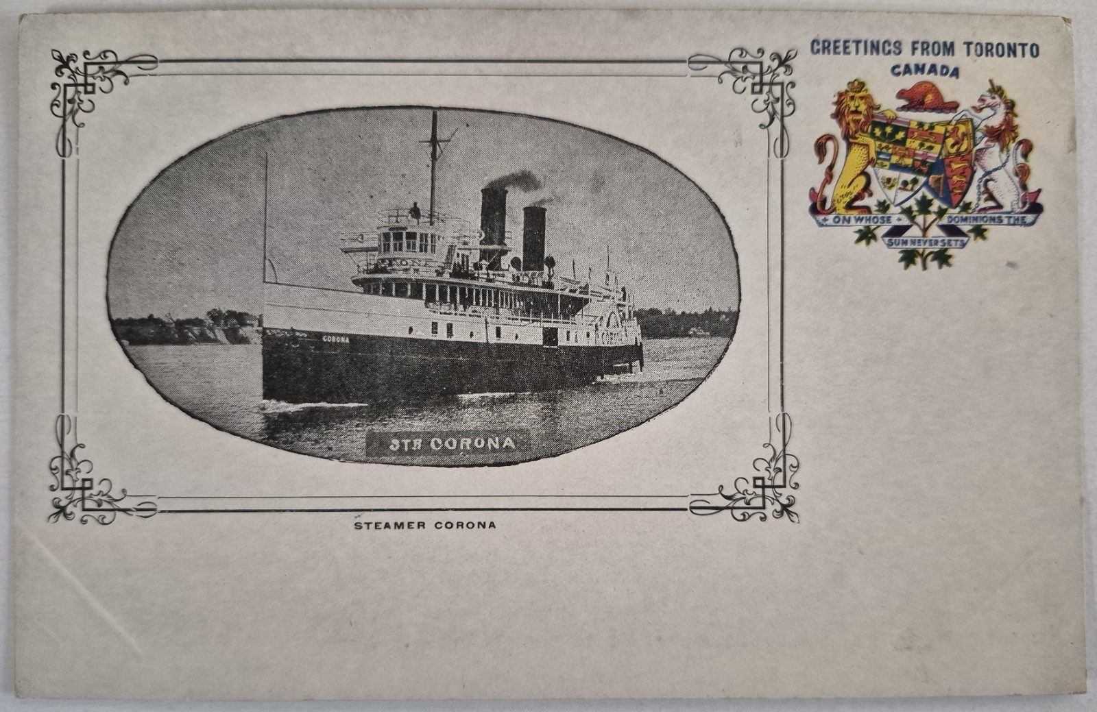 Vintage Postcard Steamer Steamship Corona Toronto Canada AA88 Vintage Postcard Steamer Steamship Corona Toronto Canada AA88