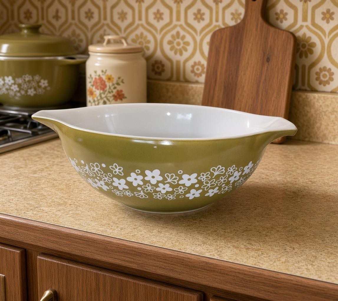 Vintage Pyrex Spring Blossom 444 Cinderella Mixing Bowl