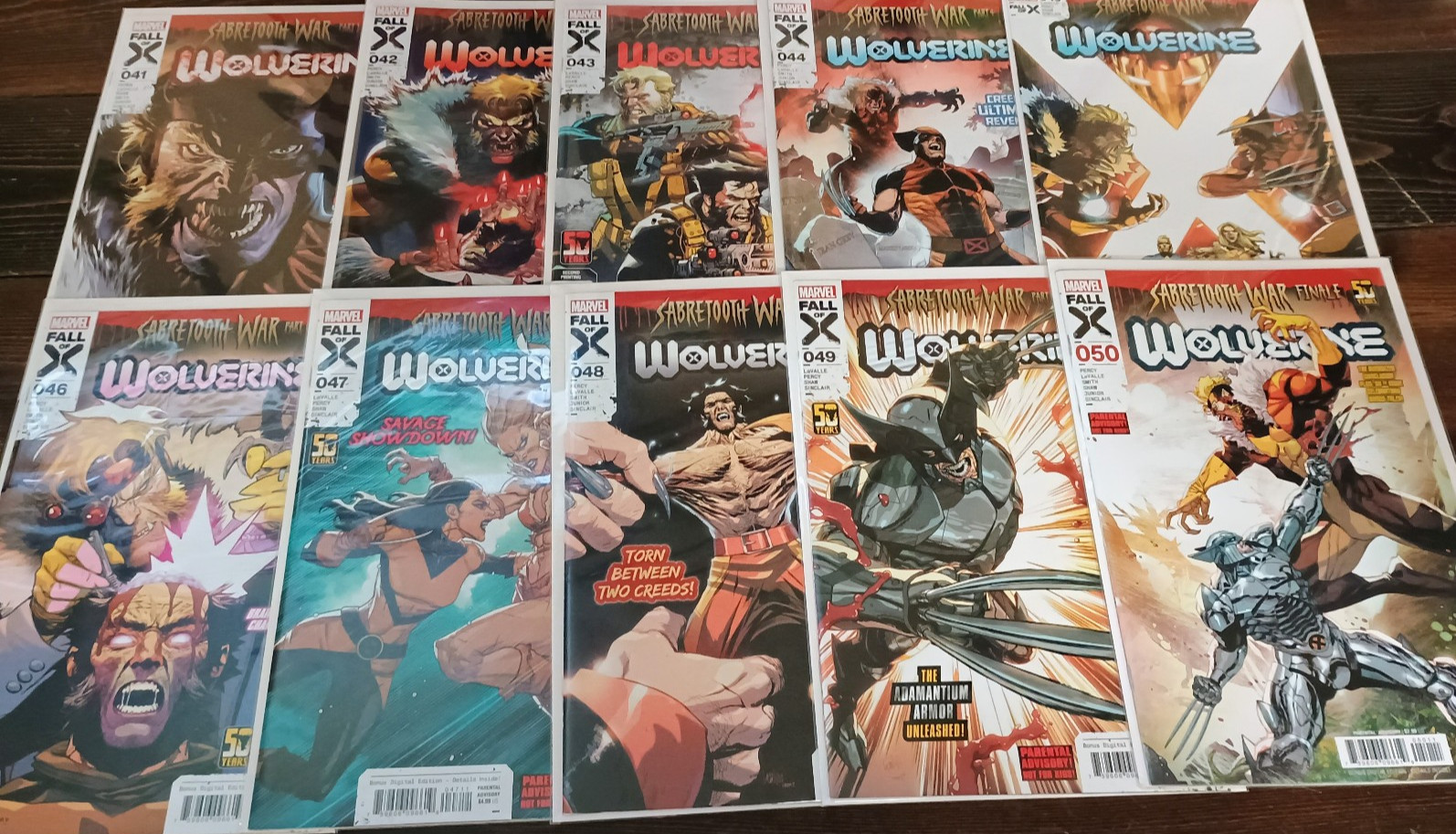 Wolverine Sabretooth War Complete Set #41,42,43,44,45,46,47,48,49,50 Marvel 2024