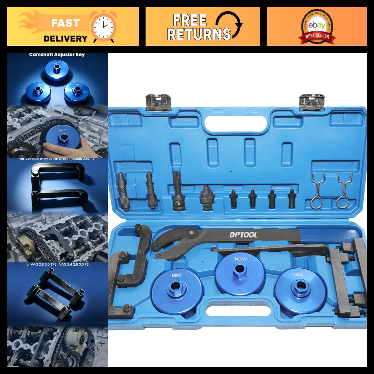 DPTOOL Camshaft Timing Tool Kit for Audi VW 2.0T 2.4 2.8 3.0T 3.2T 4.2 5.2 DPTOOL Camshaft Timing Tool Kit for Audi VW 2.0T 2.4 2.8 3.0T 3.2T 4.2 5.2