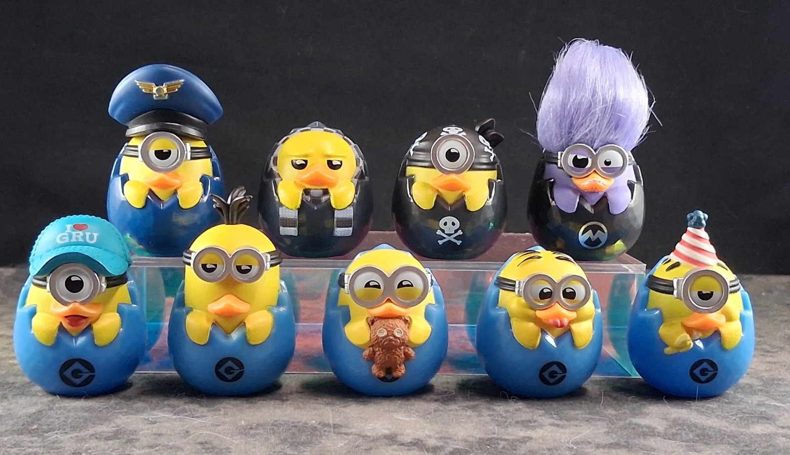 Mini Tubbz MINIONS MYSTERY EGG COMPLETE SET OF 9 Despicable Me Jeep Ducks