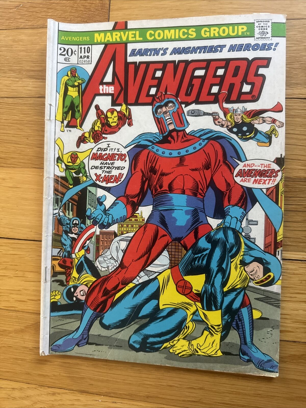 Avengers 110 Magneto X-Men 1973 Thor Cyclops Captain America Iron Man