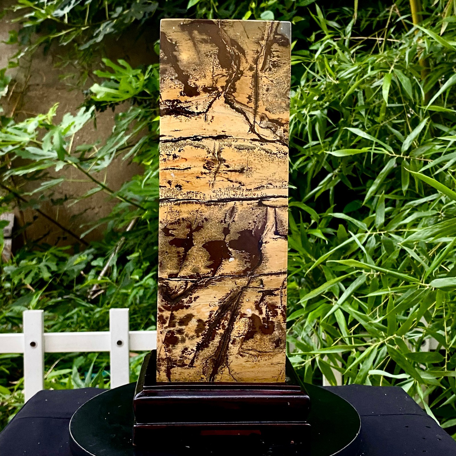 18.5LB Large Natural Chinese Dendritic Limestone Picture Stone Guohua column 18.5LB Large Natural Chinese Dendritic Limestone Picture Stone Guohua column