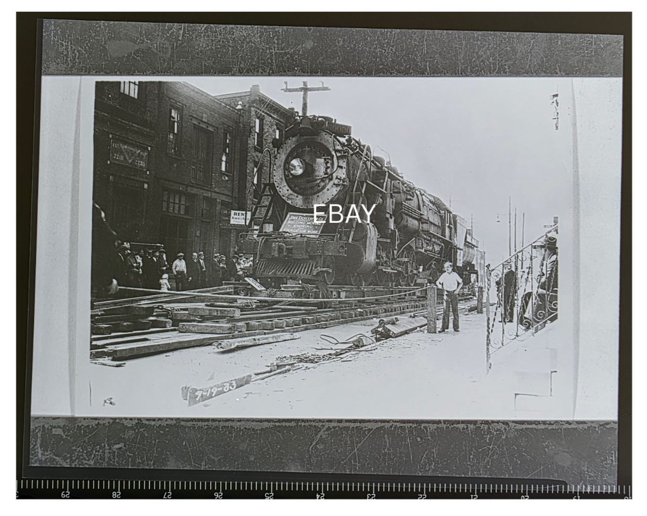 C. 1933 Baldwin 60000 Locomotive On Way To Franklin Inst. Copy Negative C. 1933 Baldwin 60000 Locomotive On Way To Franklin Inst. Copy Negative