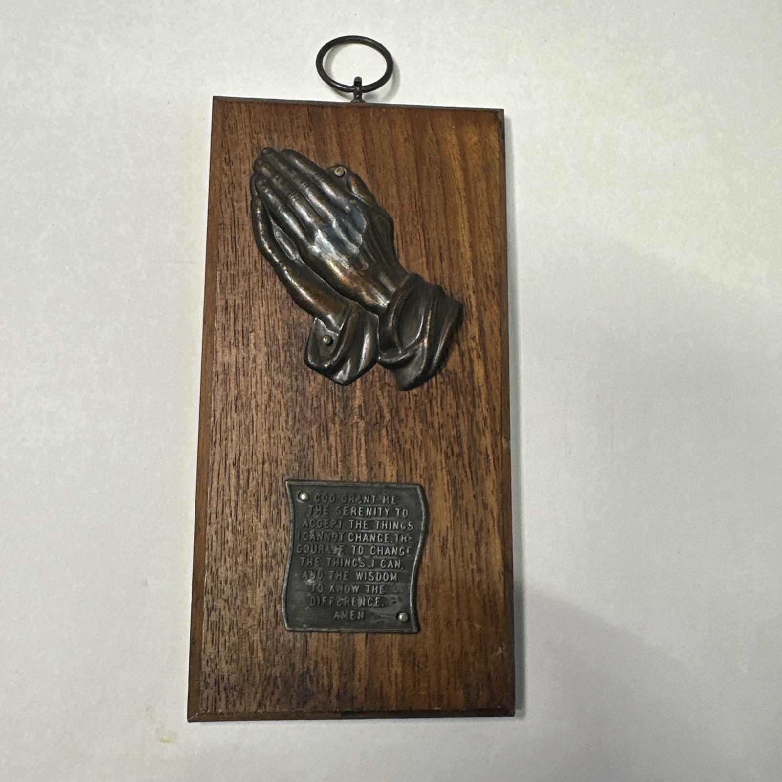 Vtg Serenity Prayer Religious Wood Plaque Decoration Wall Art Praying Hands Vtg Serenity Prayer Religious Wood Plaque Decoration Wall Art Praying Hands