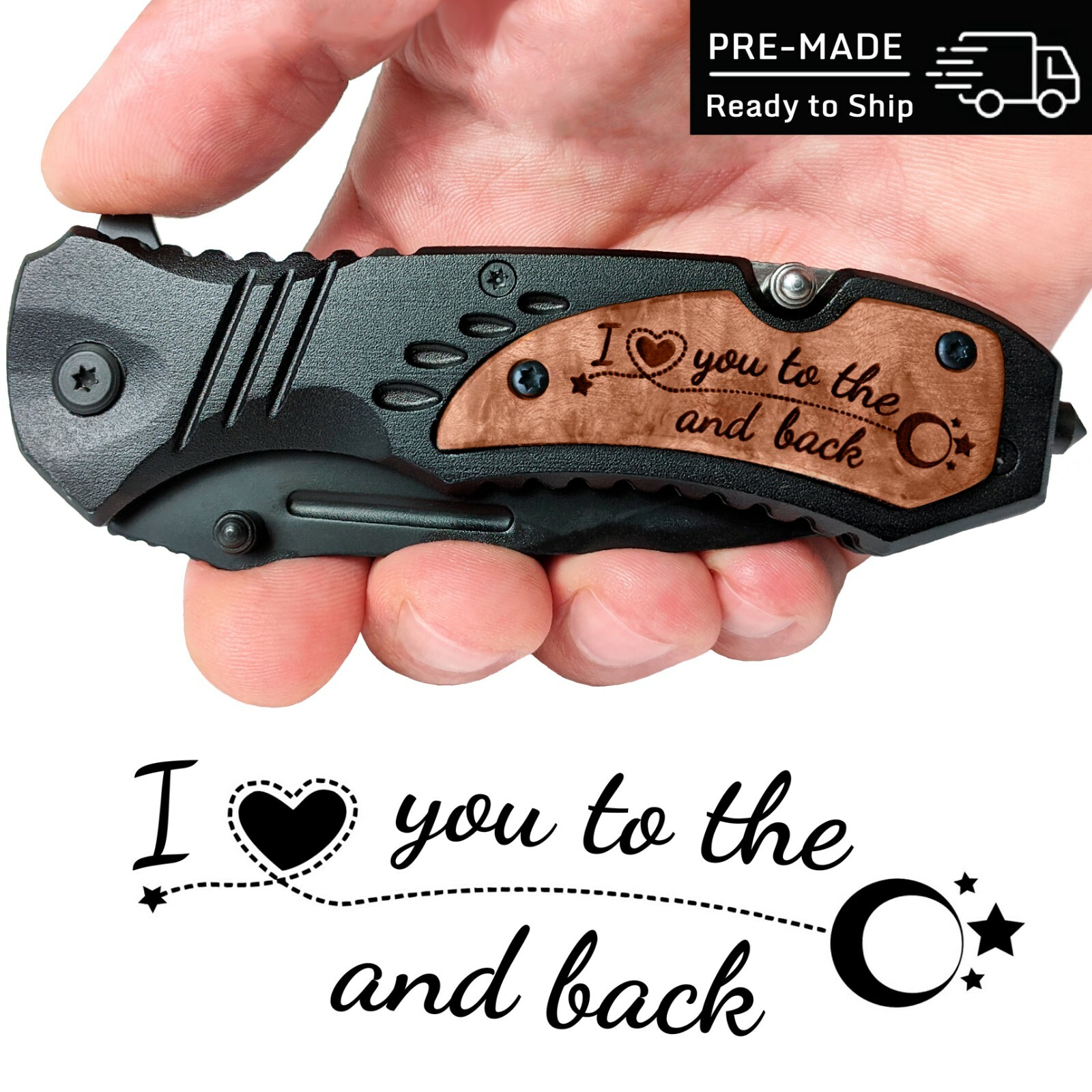 I Love You to the Moon and Back, Engraved Pocket Knife, Anniversary Gift for Him I Love You to the Moon and Back, Engraved Pocket Knife, Anniversary Gift for Him
