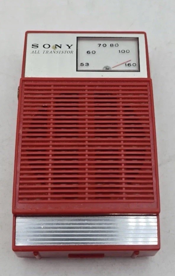 Vintage 1964 Red/Silver Sony TR-1814 Six 6 Transistor AM Pocket Radio Working Vintage 1964 Red/Silver Sony TR-1814 Six 6 Transistor AM Pocket Radio Working