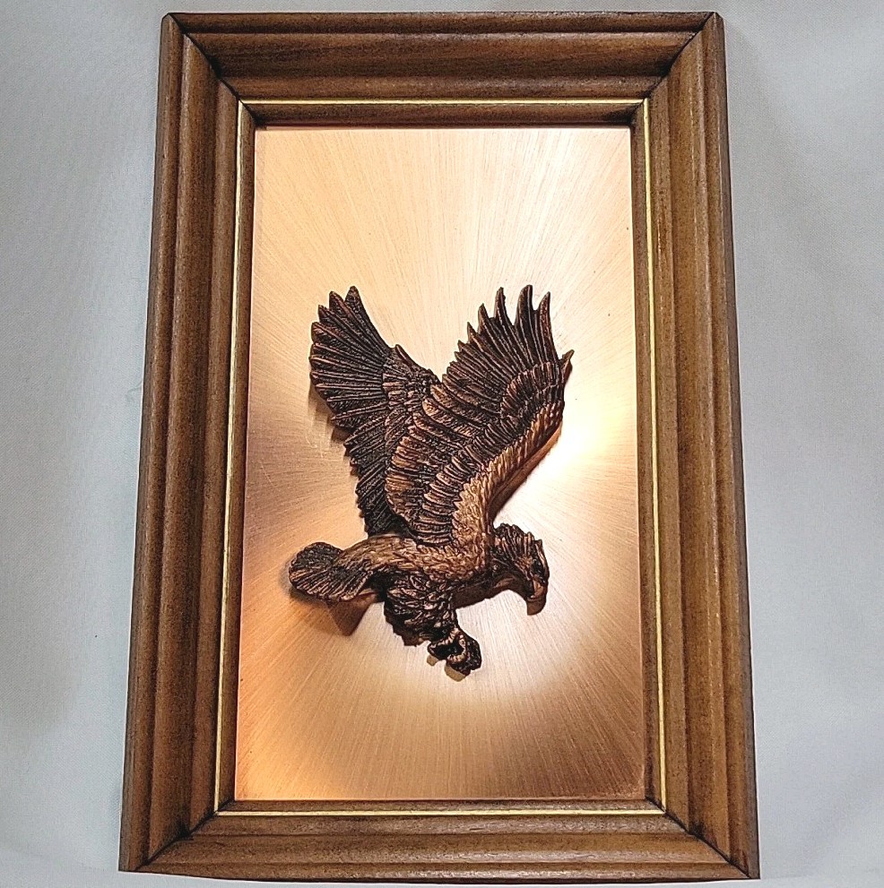 Vtg Copperama Inc 3-D American Eagle Signed Framed Wall Art MCM Stunning Piece Vtg Copperama Inc 3-D American Eagle Signed Framed Wall Art MCM Stunning Piece