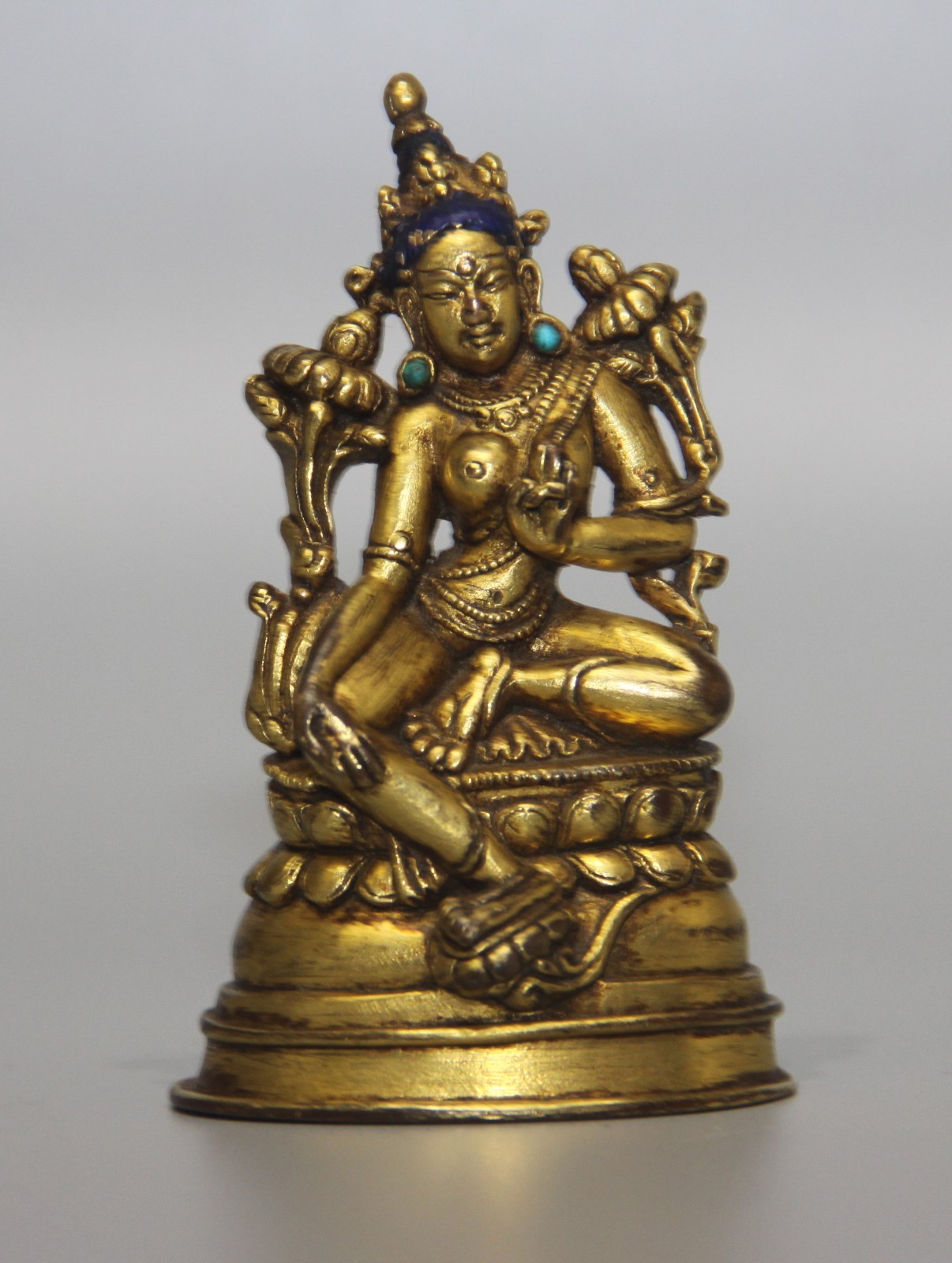 Wonderful Rare Tibet Vintage Old Buddhist Gilted Copper Buddha Statue Green Tara Wonderful Rare Tibet Vintage Old Buddhist Gilted Copper Buddha Statue Green Tara