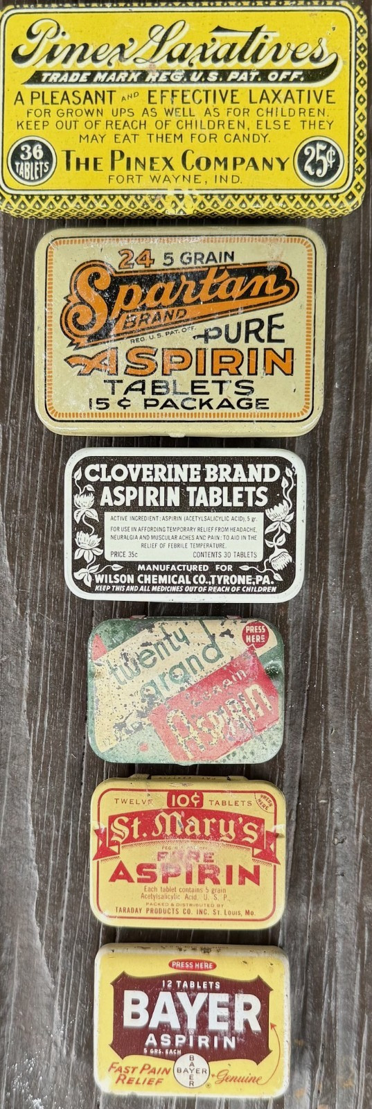 Antique & Vintage Lot of Six (6) New Old Stock Tins that date from 1900 – 1960 Antique & Vintage Lot of Six (6) New Old Stock Tins that date from 1900 – 1960