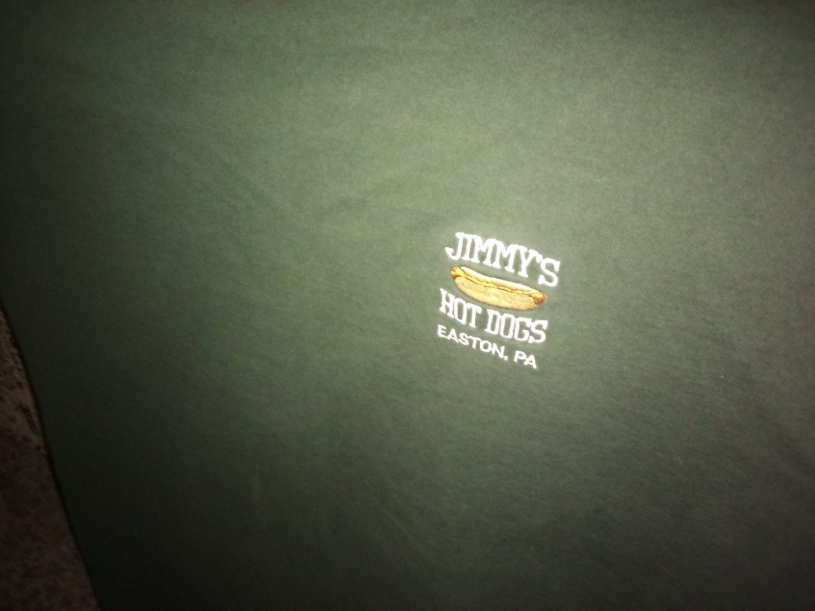 JIMMY'S HOT DOGS vintage 1990s T + business card EASTON PA. JIMMY'S HOT DOGS vintage 1990s T + business card EASTON PA.