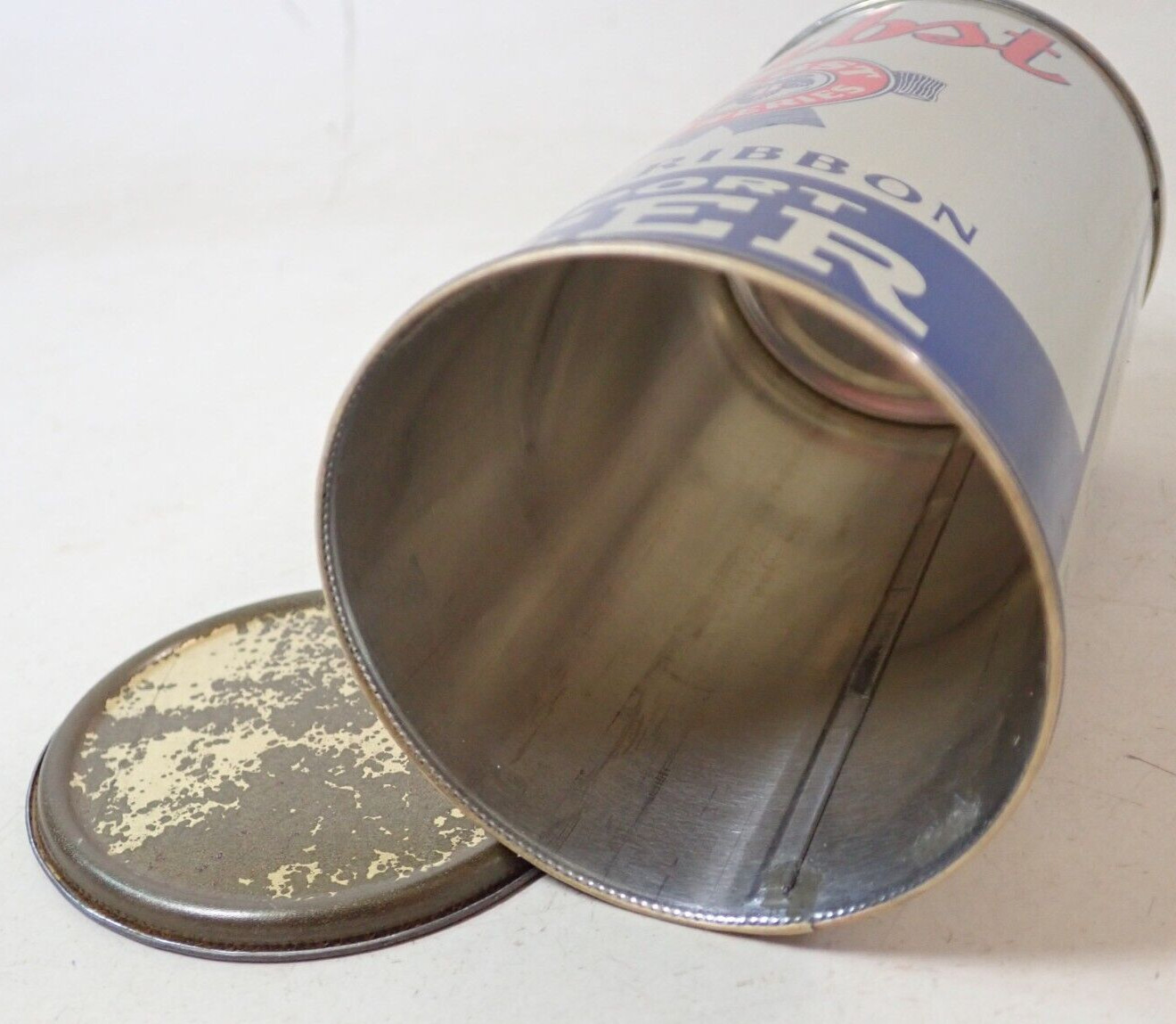 Vintage NOS Pabst Blue Ribbon Export Keglined Display Empty Beer Flat Top Can Vintage NOS Pabst Blue Ribbon Export Keglined Display Empty Beer Flat Top Can