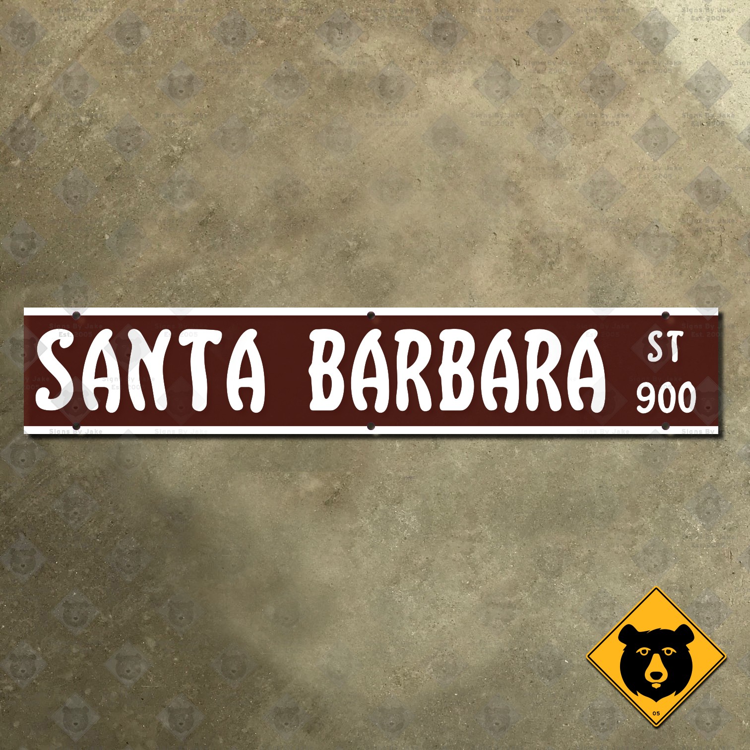 California Santa Barbara Street road sign 900 block 33x6 California Santa Barbara Street road sign 900 block 33x6