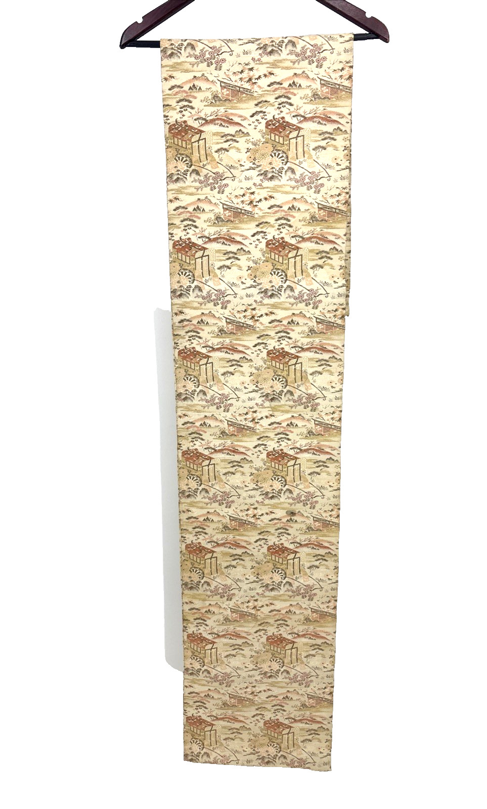 Japanese Vintage Fukuro Obi Belt Kimono Fabric Silk Traditional Scenery Sakura Japanese Vintage Fukuro Obi Belt Kimono Fabric Silk Traditional Scenery Sakura