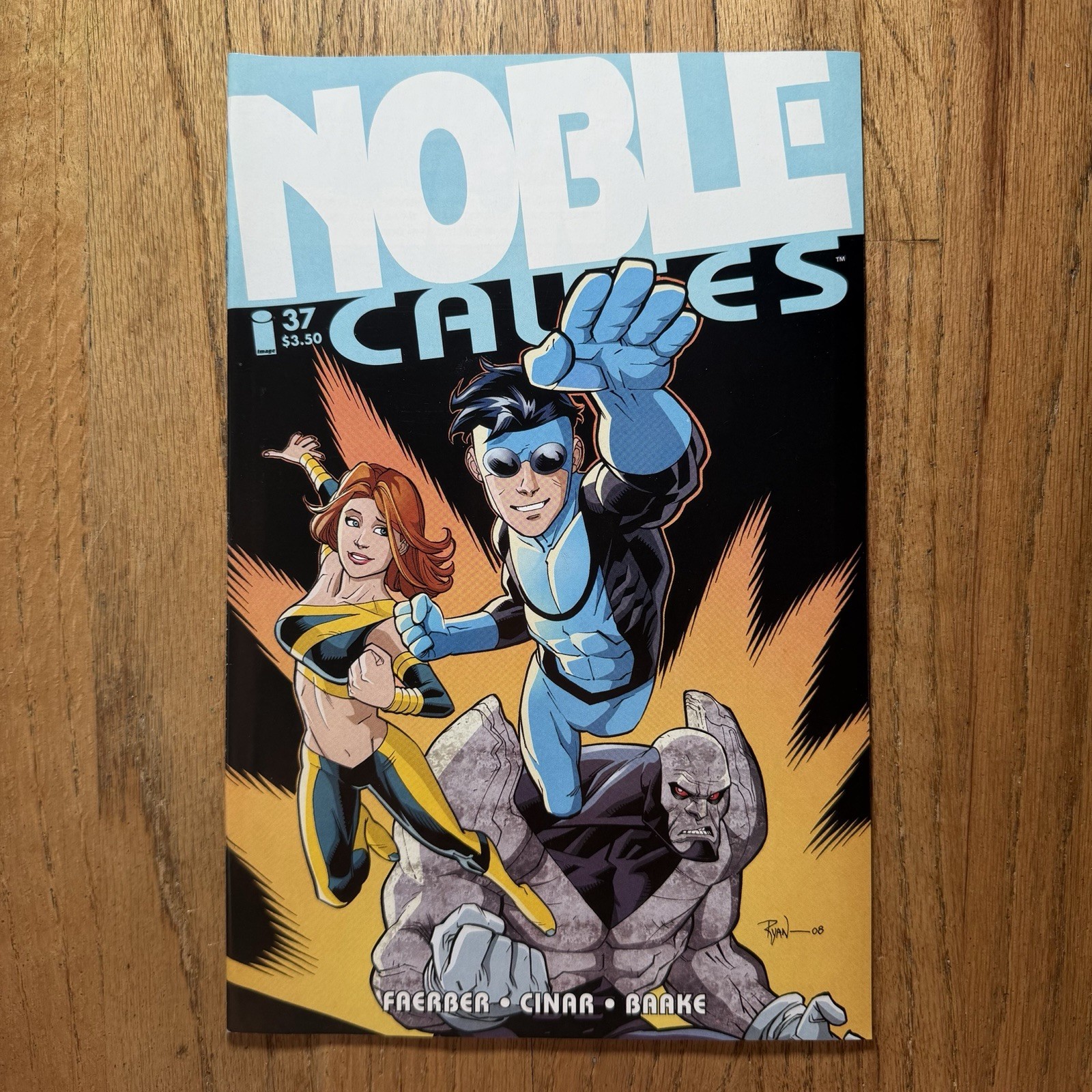 NOBLE CAUSES #37 2ND APP OF INVINCIBLE'S BLUE COSTUME RYAN OTTLEY COVER ART 2008 NOBLE CAUSES #37 2ND APP OF INVINCIBLE'S BLUE COSTUME RYAN OTTLEY COVER ART 2008