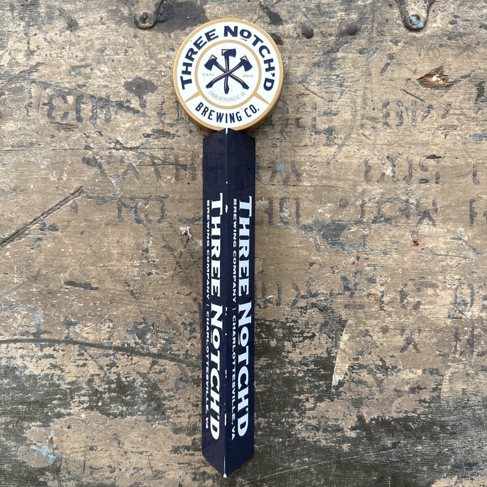 Three Notch'd Brewing Company based in Charlottesville, VA - Tap Handle - 12”
