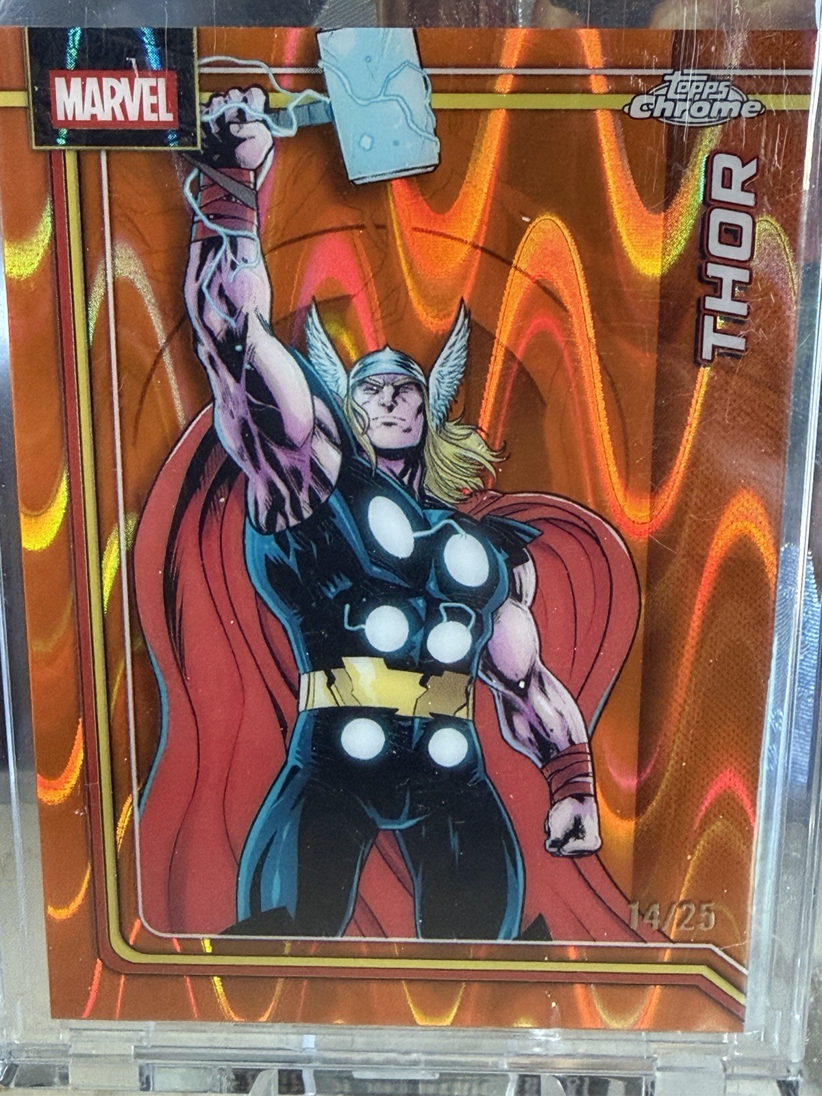 Topps 2026 Marvel Chrome Thor /25 Orange Refractor RayWave Variant Super Clean