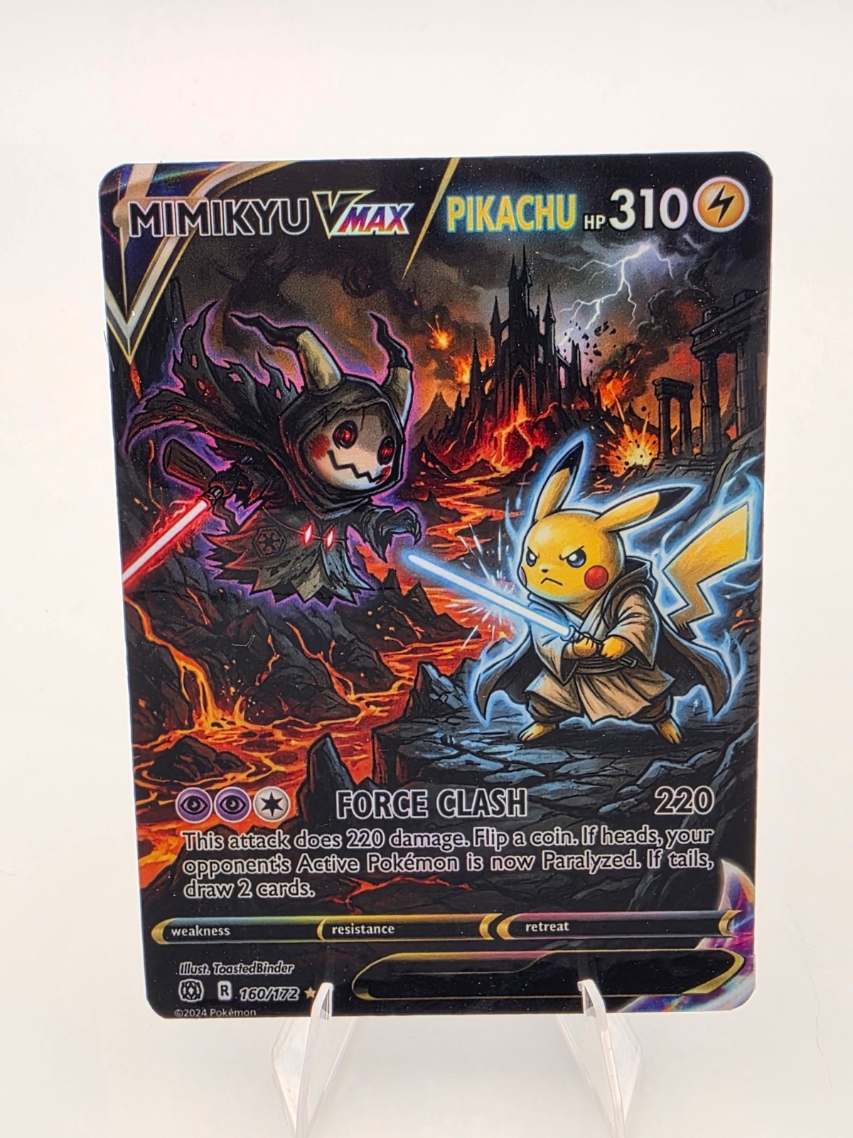 CUSTOM FAN ART Mimikyu Pikachu VMAX Holo Card CUSTOM FAN ART Mimikyu Pikachu VMAX Holo Card