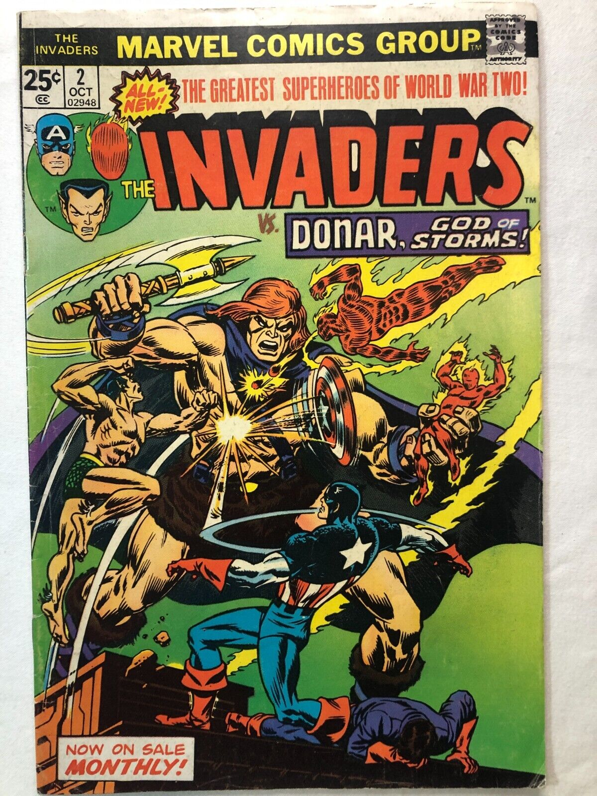 THE INVADERS #2 Oct 1975 Vintage Marvel Comics Very Nice Condition