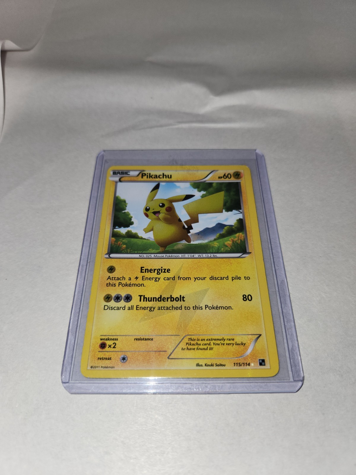 Pikachu Black and White Holofoil 115/114 Pokemon 2011 DAMAGED ON BACK Pikachu Black and White Holofoil 115/114 Pokemon 2011 DAMAGED ON BACK