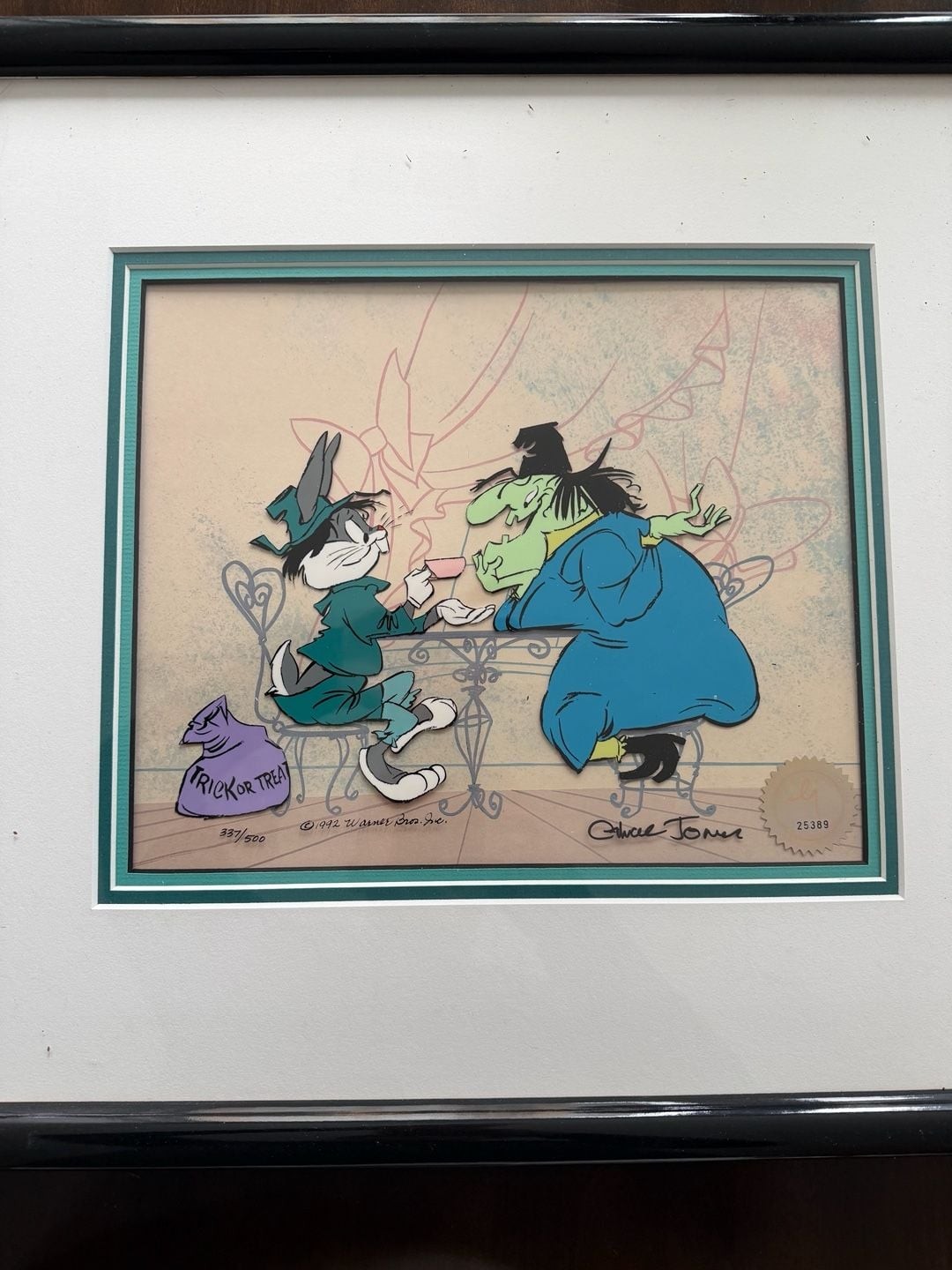 1992 Chuck Jones Limited Edition Animation Cel Bugs Bunny and Witch Hazel II 1992 Chuck Jones Limited Edition Animation Cel Bugs Bunny and Witch Hazel II