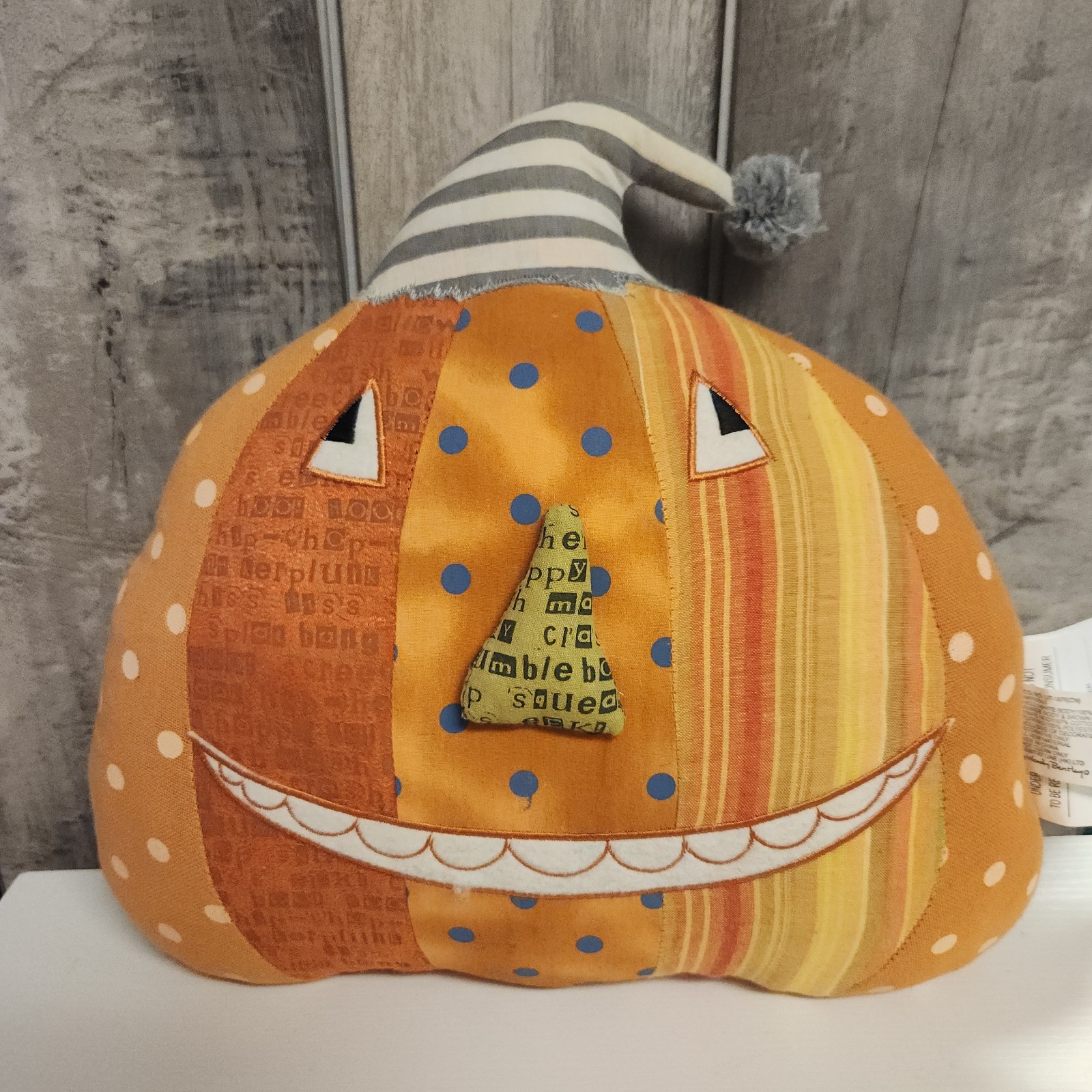 Jack o Lantern Halloween Whimsical Silly Plush Pillow Smiling Teeth Sleepy Night Jack o Lantern Halloween Whimsical Silly Plush Pillow Smiling Teeth Sleepy Night