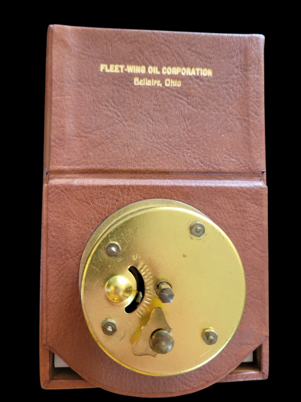 Fleet-Wing Oil Corp Bellaire Ohio Desk Clock by Gerlach-Barklow Unworking 6"×4" Fleet-Wing Oil Corp Bellaire Ohio Desk Clock by Gerlach-Barklow Unworking 6"×4"