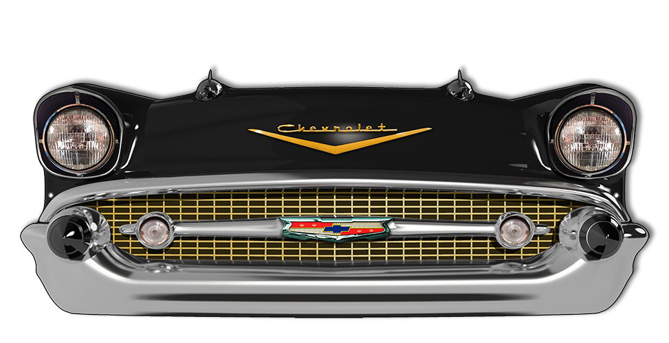 1957 BLACK CHEVY CAR FRONT END CUT OUT 24.5" HEAVY DUTY USA MADE AUTO METAL SIGN 1957 BLACK CHEVY CAR FRONT END CUT OUT 24.5" HEAVY DUTY USA MADE AUTO METAL SIGN