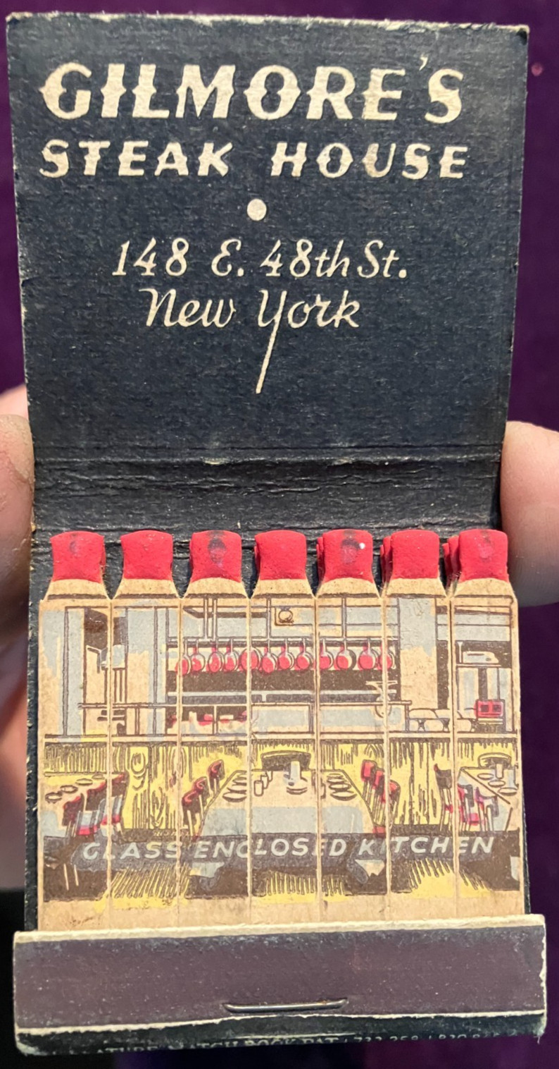 Vintage Strike on Front Feature Matchbook Gilmore's Vintage Strike on Front Feature Matchbook Gilmore's