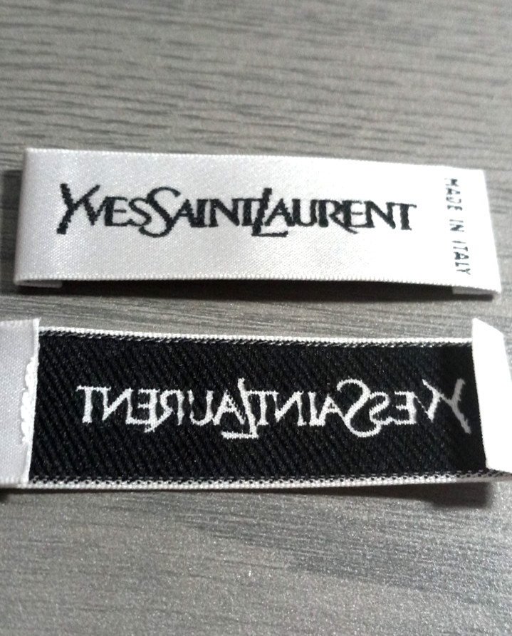ONE YSL Yves Saint Laurent clothes Label tag replacement label 2 1/4" x 3/4" ONE YSL Yves Saint Laurent clothes Label tag replacement label 2 1/4" x 3/4"