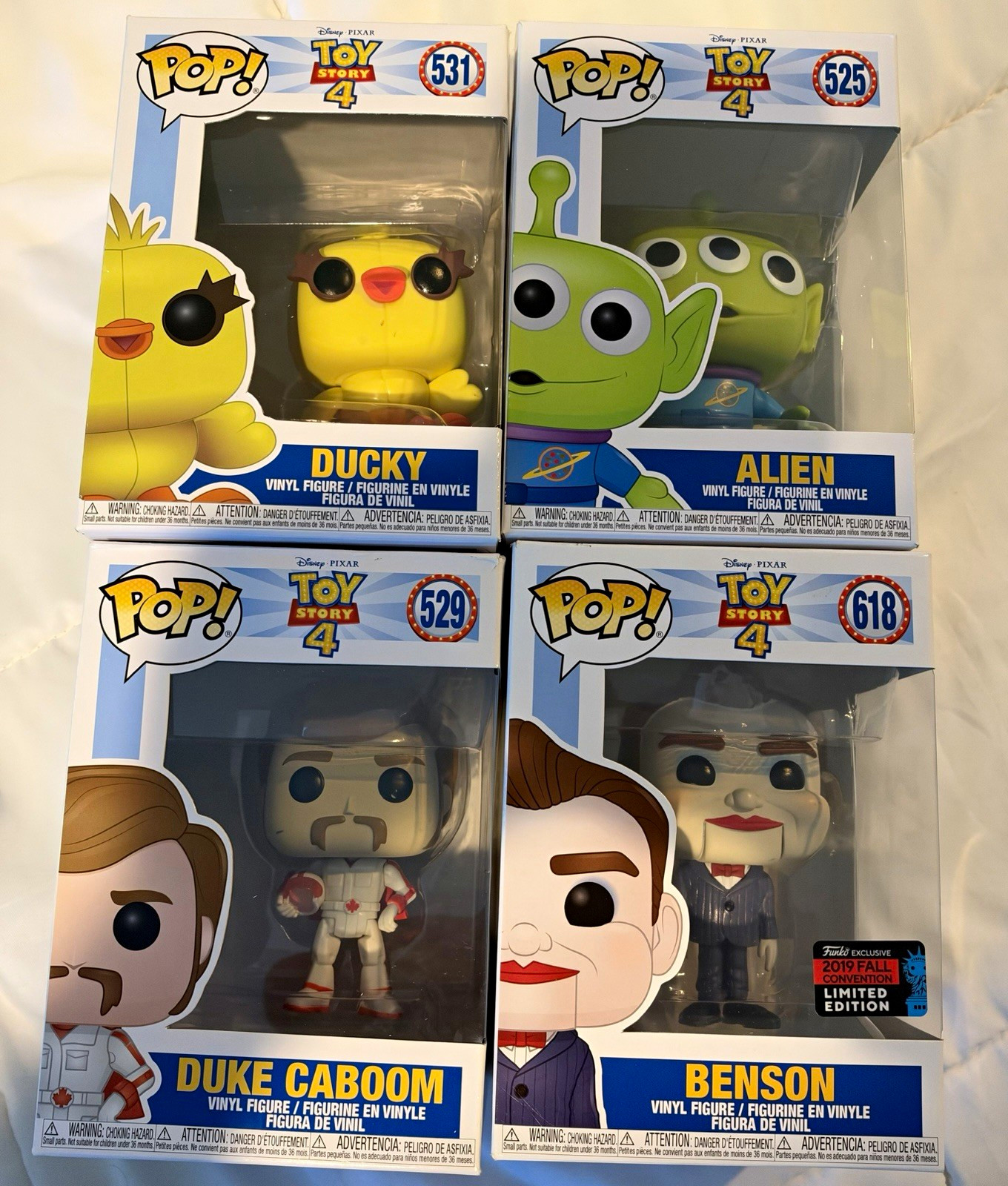 Funko Toy Story 4 Pop Vinyl Figure Mixed Lot 4-Pack Ducky Alien Duke Benson