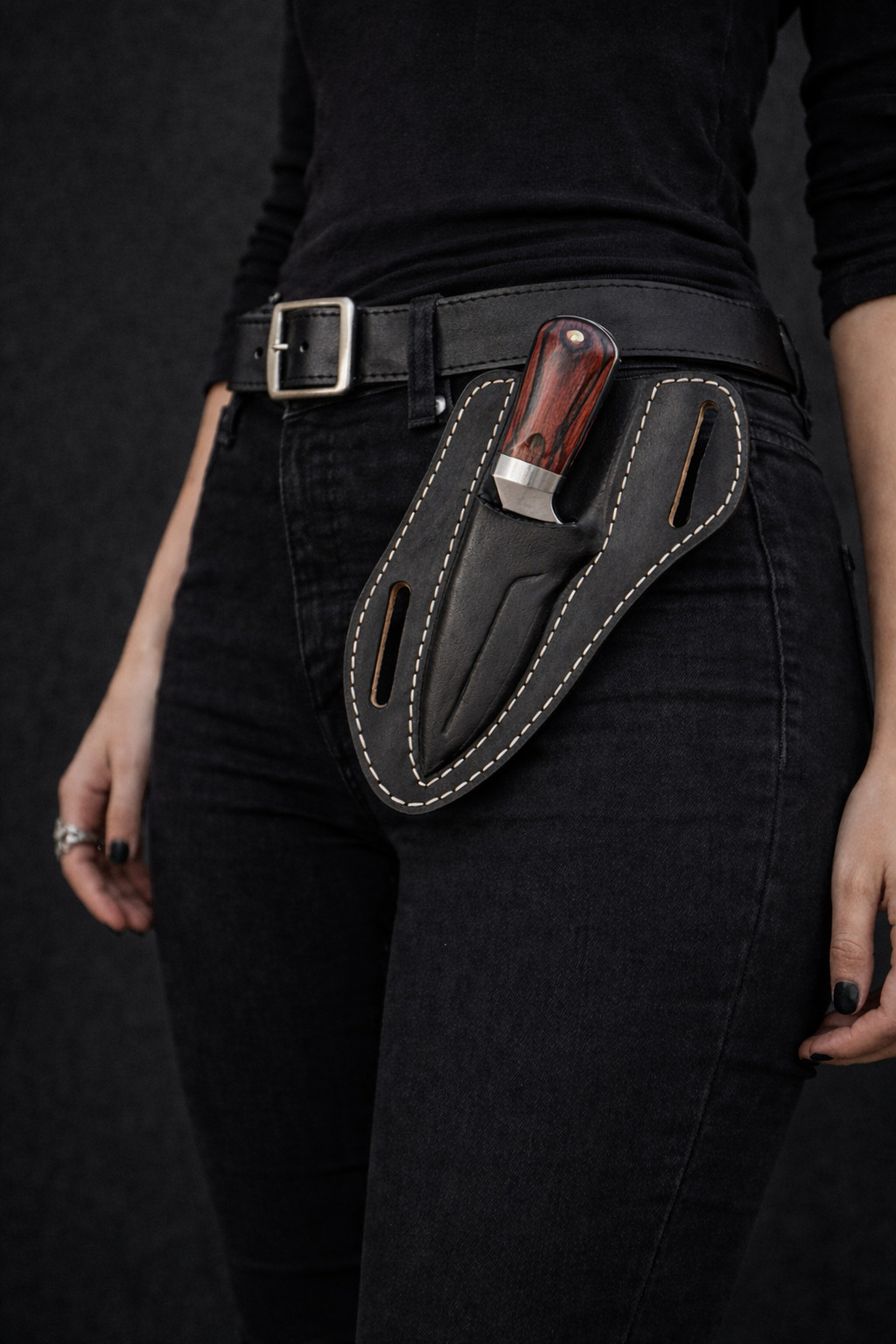 Premium High Quality Hand Stitched Fixed Blade Knife Cross Draw Sheath EDC Premium High Quality Hand Stitched Fixed Blade Knife Cross Draw Sheath EDC