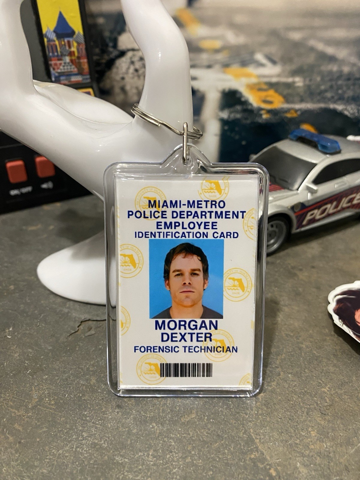 Dexter Morgan Miami Metro Photo ID - Tribute Keychain - Novelty Key Ring Dexter Morgan Miami Metro Photo ID - Tribute Keychain - Novelty Key Ring