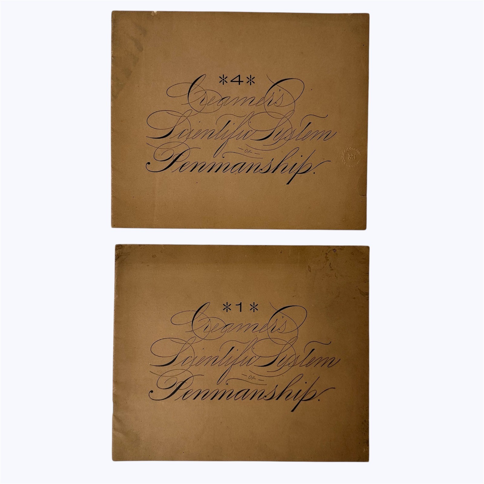 1890 Creamers Scientific System of Penmanship Booklets No 1 & 4 Antique Ephemera 1890 Creamers Scientific System of Penmanship Booklets No 1 & 4 Antique Ephemera