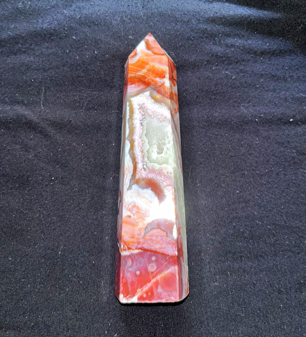 Mexican Crazy Lace Agate Tower Druzy Geode Crystal Polished Natural Stone Mexican Crazy Lace Agate Tower Druzy Geode Crystal Polished Natural Stone