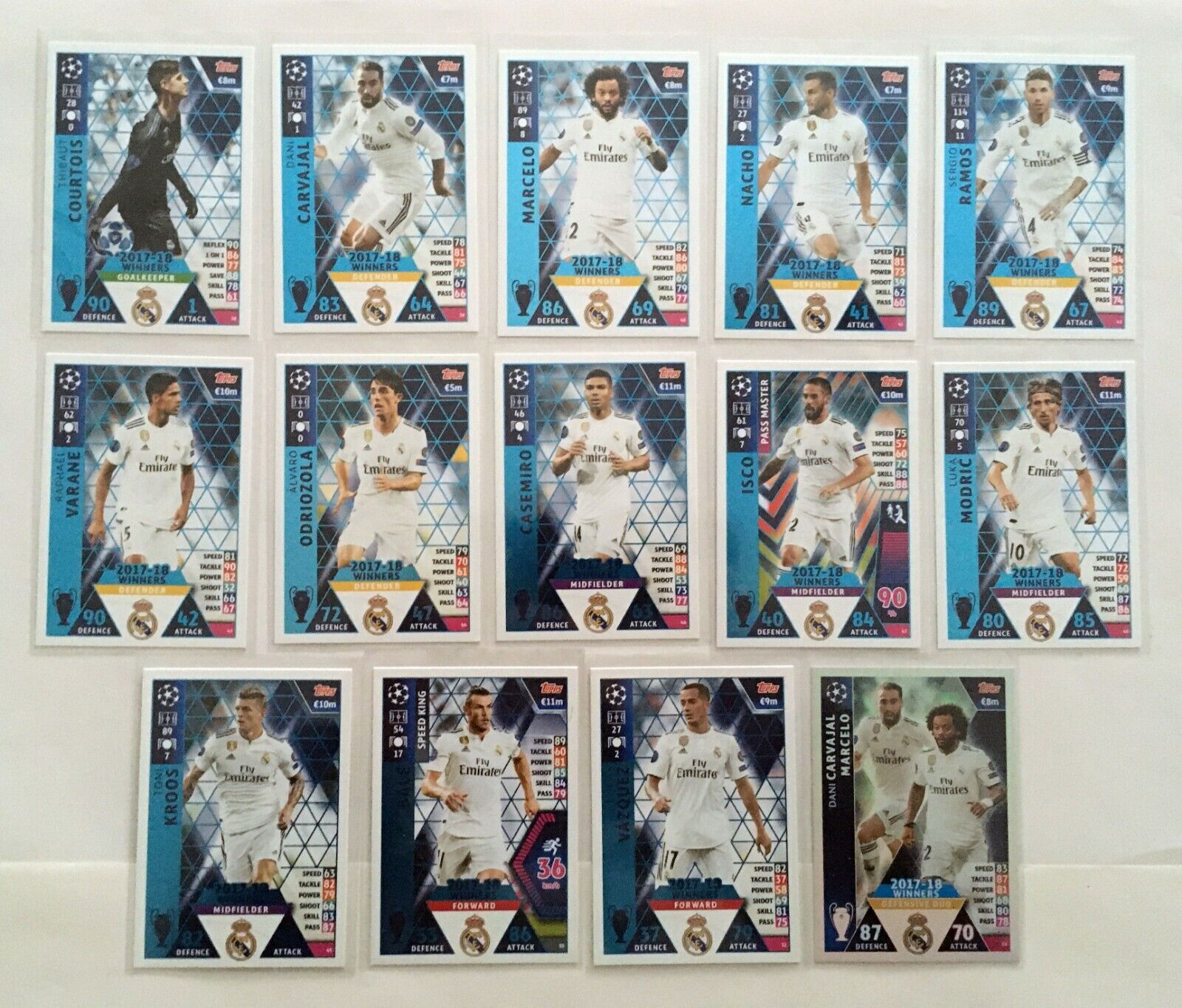 2019 Match Attax REAL MADRID Modric Topps Champions League Card Lot of 14