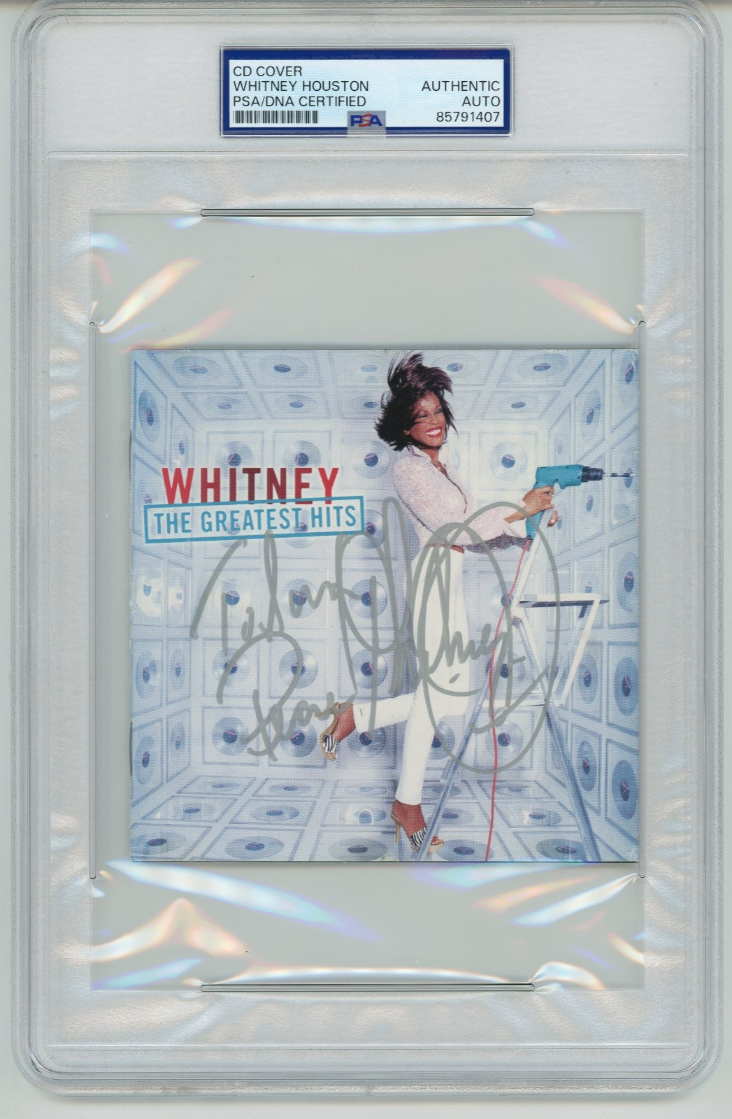 Whitney Houston ~ Signed Autographed The Greatest Hits CD Cover ~ PSA DNA