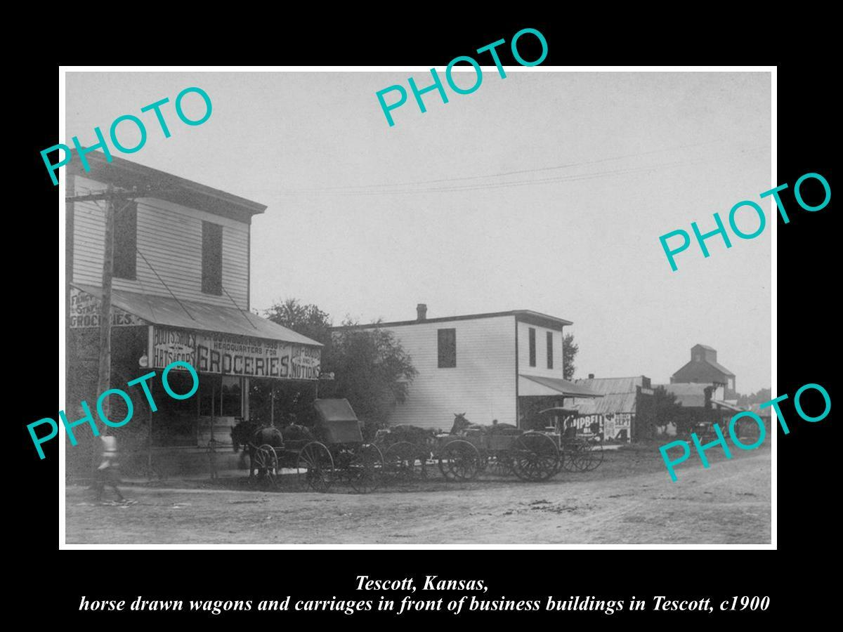 OLD 8x6 HISTORIC PHOTO OF TESCOTT KANSAS VIEW OF THE STORE & MAIN St c1900 OLD 8x6 HISTORIC PHOTO OF TESCOTT KANSAS VIEW OF THE STORE & MAIN St c1900