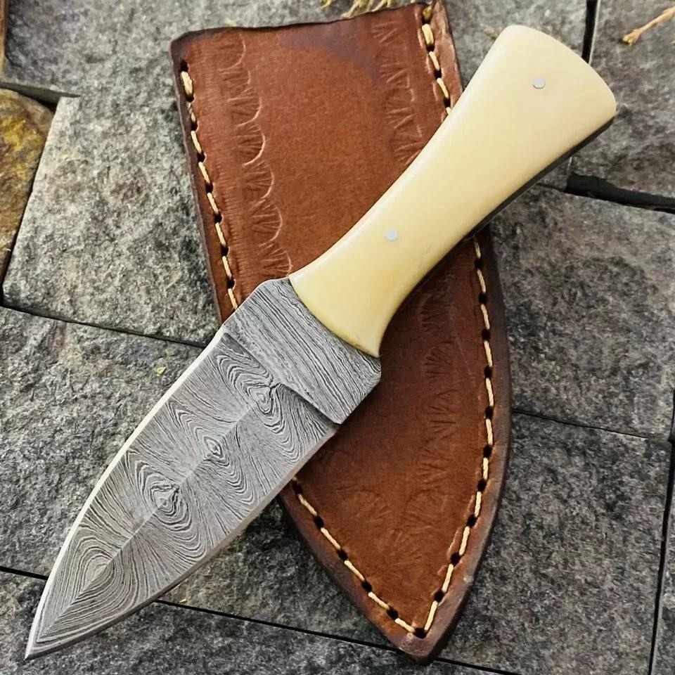 Custom Made Damascus Hunting Boot Knife /Hand Forged Damascus Steel Blade 868 Custom Made Damascus Hunting Boot Knife /Hand Forged Damascus Steel Blade 868