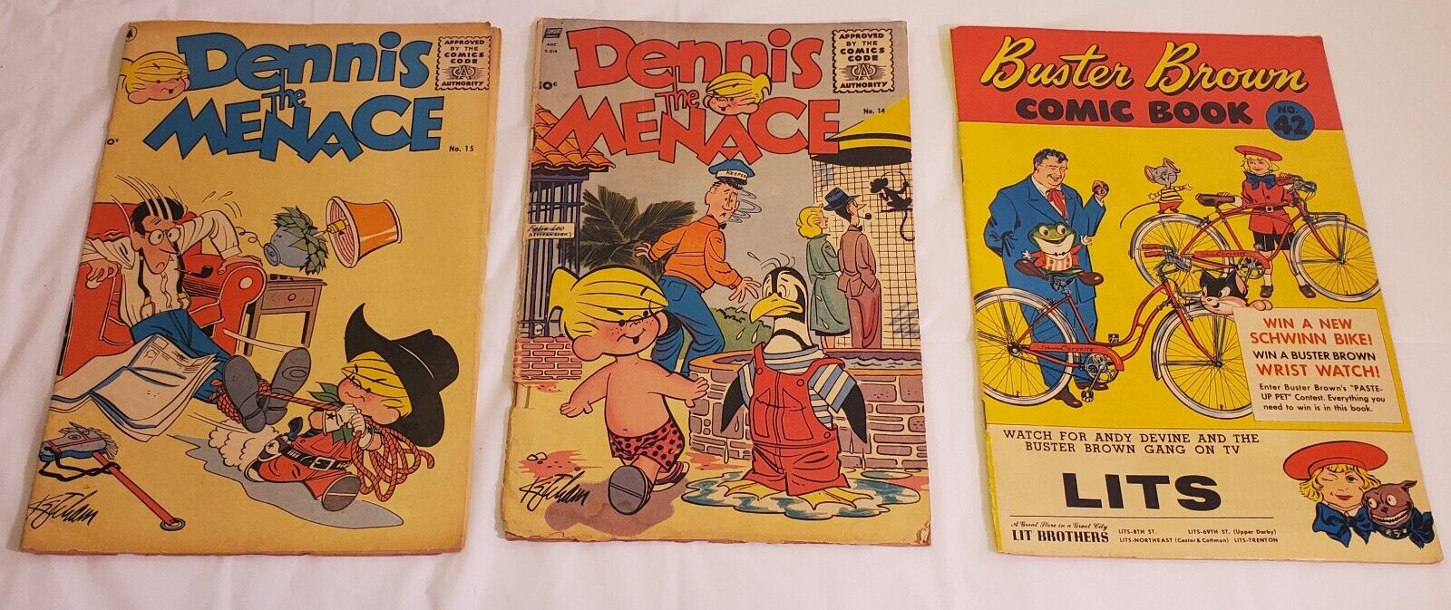 Vintage Dennis the Menace Buster Brown Comic Book Vintage 1950s Cartoon Draw Art