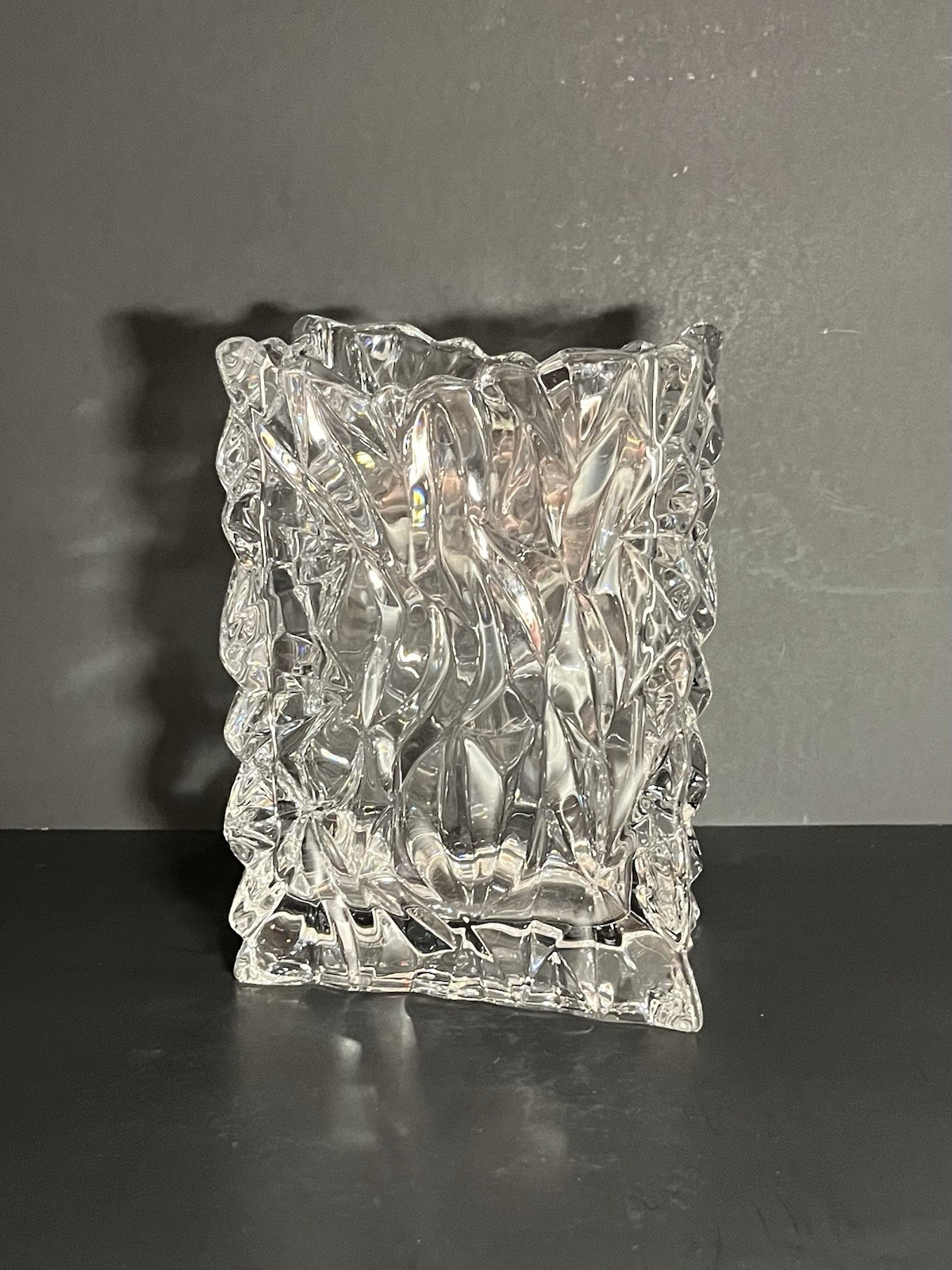 Vintage Rosenthal Studio Line Crystal Paper Bag Vase Tapio Wirkkala 6.5" Crinkle Vintage Rosenthal Studio Line Crystal Paper Bag Vase Tapio Wirkkala 6.5" Crinkle