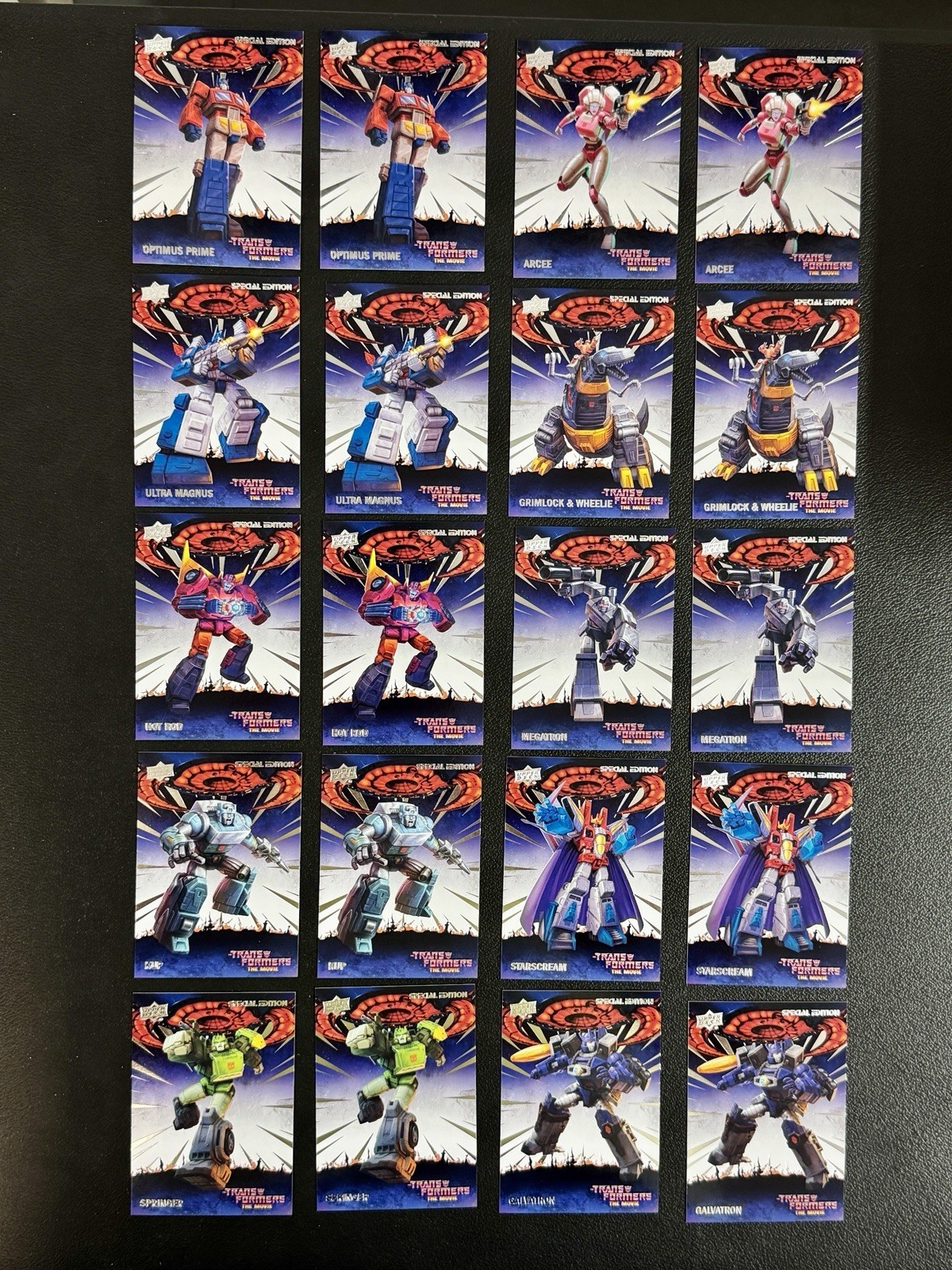 2X Transformers 40th Anniv Base Card Sets (2 Sets / 20 Cards) Upper Deck 2X Transformers 40th Anniv Base Card Sets (2 Sets / 20 Cards) Upper Deck
