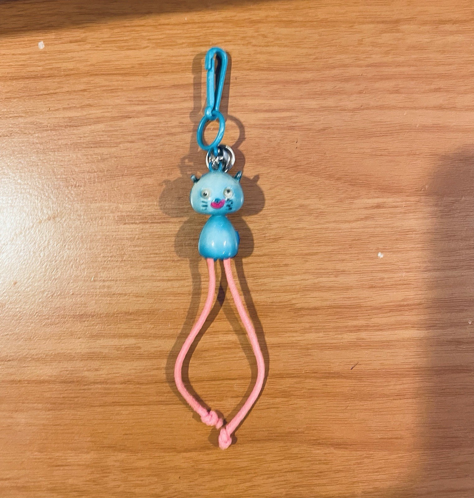 Vintage 1980s Bell Charm Blue Cat 80s Clip On Necklace Vintage 1980s Bell Charm Blue Cat 80s Clip On Necklace