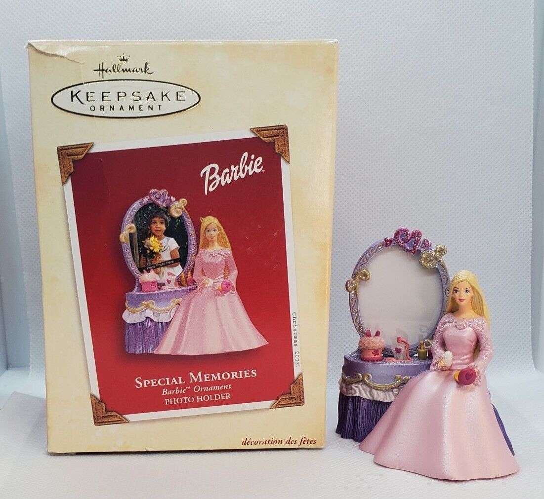 Hallmark Keepsake 2003-Special Memories Barbie Photo holder Ornament With Box
