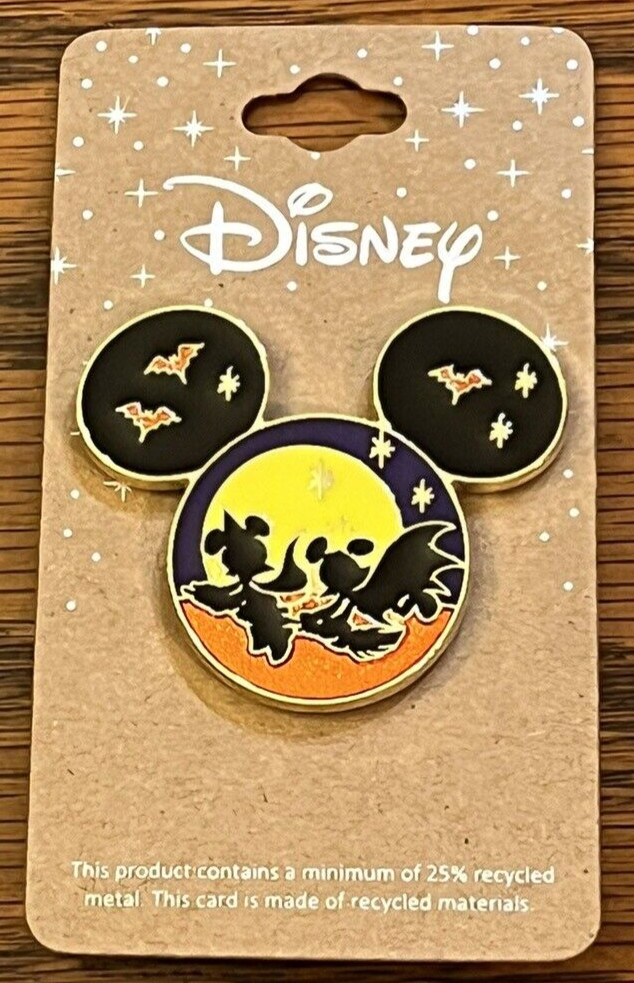 DISNEY'S MICKEY MOUSE HALLOWEEN SILHOUETTE BATS SCENIC ENAMEL PIN DISNEY'S MICKEY MOUSE HALLOWEEN SILHOUETTE BATS SCENIC ENAMEL PIN