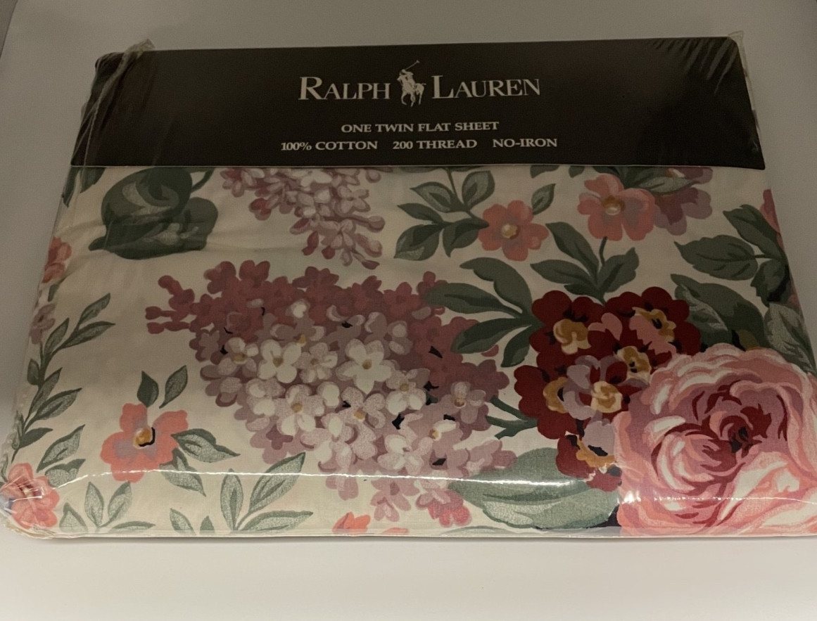 Vintage Polo by Ralph Lauren “Allison” Floral Twin Flat Bed Sheet - NOS Vintage Polo by Ralph Lauren “Allison” Floral Twin Flat Bed Sheet - NOS