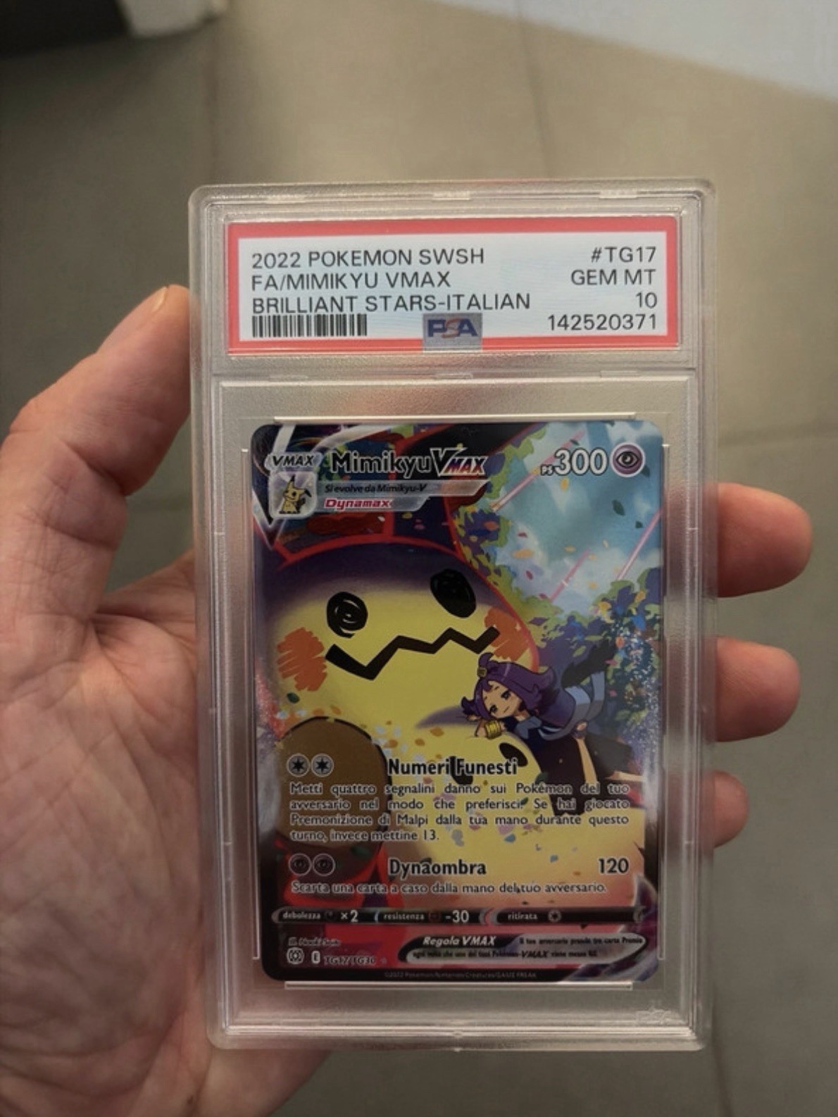 Pokemon Mimikyu VMAX TG17/TG30 Brilliant Stars ITA 2022 PSA 10 Foil Pokemon Mimikyu VMAX TG17/TG30 Brilliant Stars ITA 2022 PSA 10 Foil