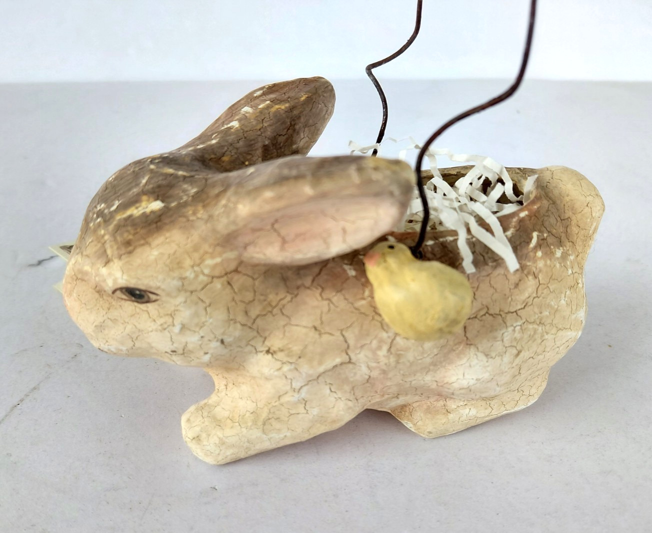 Vintage Bethany Lowe Bunny Rabbit Paper Mache Bucket Basket NOS 5" Vintage Bethany Lowe Bunny Rabbit Paper Mache Bucket Basket NOS 5"