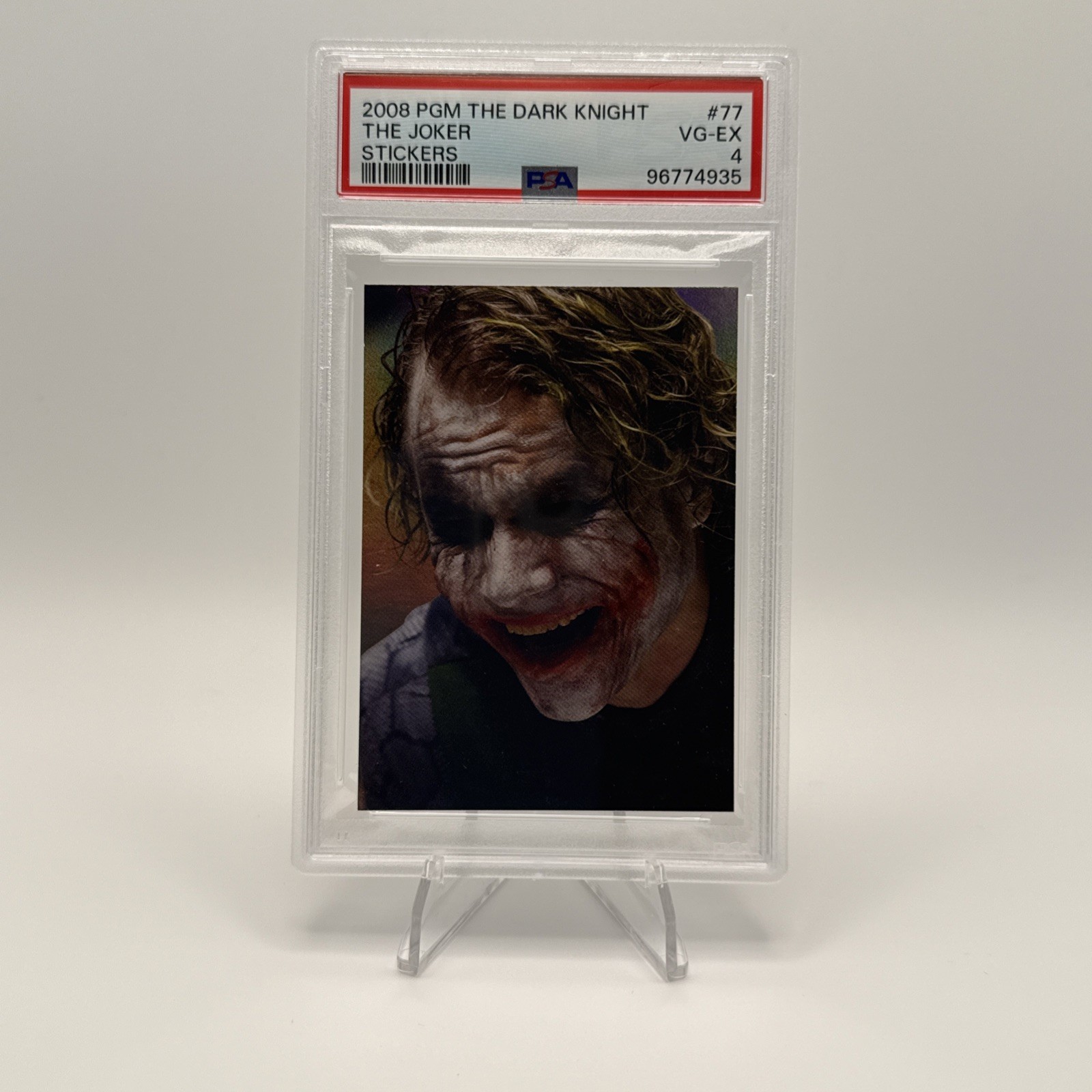 2008 PGM WB/DC The Dark Knight #77 Joker HOLOFOIL Heath Ledger RC PSA 4 Iconic 2008 PGM WB/DC The Dark Knight #77 Joker HOLOFOIL Heath Ledger RC PSA 4 Iconic
